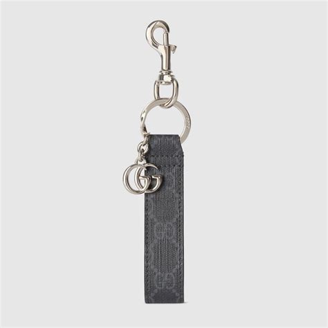 Gg Keychain With Double G In Black Supreme Canvas Gucci® Za