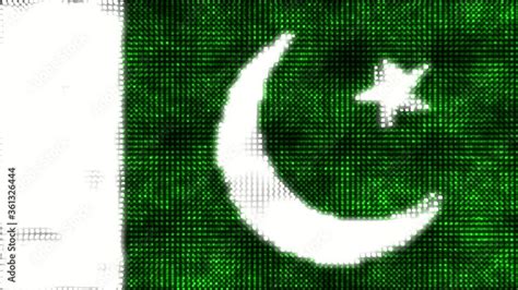 60FPS digital background of Pakistan flag colored in green, white ...