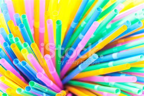 Colorful Drinking Straws Close Up Background Stock Photo Royalty