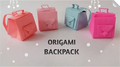 How To Make Origami Backpack Origami Bag Youtube