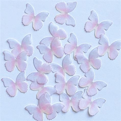 Small 1 Shimmery Iridescent Pale Edible Pre Cut 3d Wafer Paper