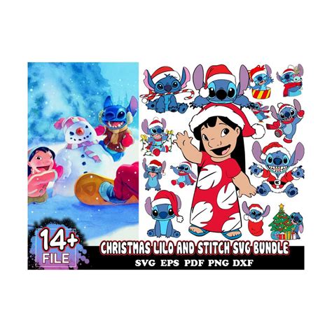 14 Designs Christmas Lilo And Stitch Svg Bundle Disney Svg Inspire Uplift