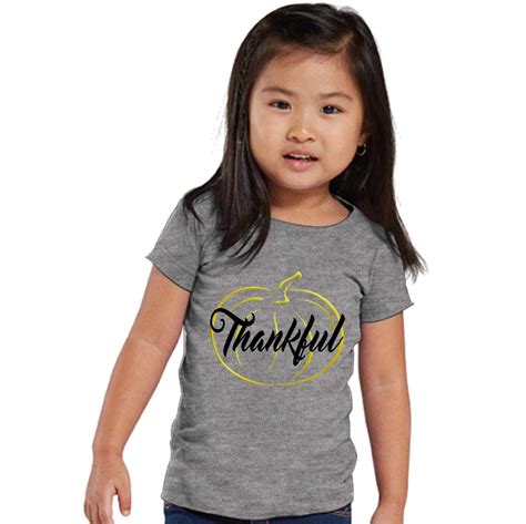 Thankful Gold Pumpkin Girls Heather Shirt Etsy