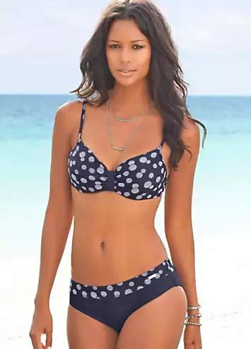 Navy Print Underwired Bikini By Lascana Swimwear