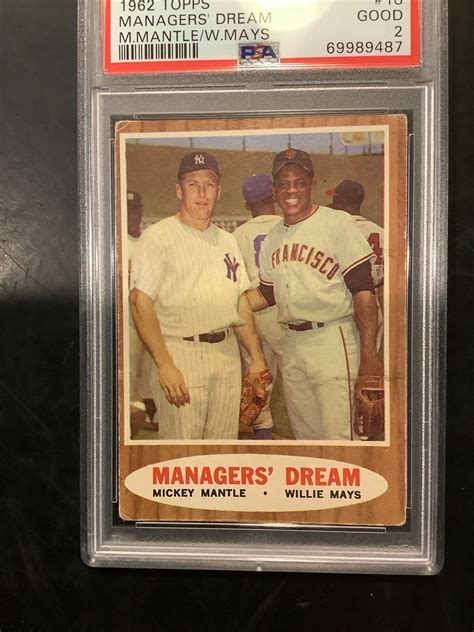 Topps Managers Dream Mickey Mantle Willie Mays Hof Psa Vg