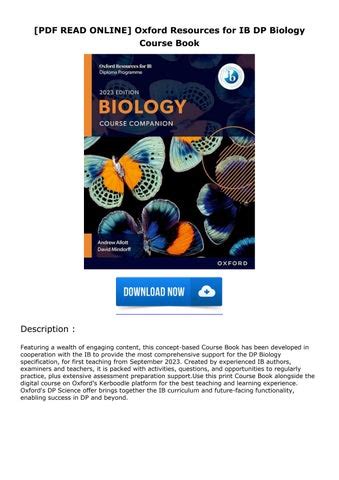 Pdf Read Online Oxford Resources For Ib Dp Biology Course Book By