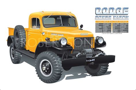 1947 Dodge Wdx 1 Ton Power Wagon Pickup Truck Illustration By