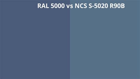 RAL 5000 Vs NCS S 5020 R90B RAL Colour Chart UK