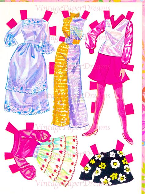 Vintage Paper Doll Printable Pdf Mod Barbie Paper Doll 60s 1960s Paper