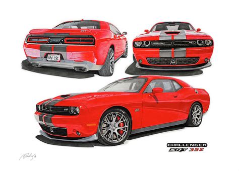 Dodge Challenger Srt Drawing By Miro Porochnavy Fine Art America