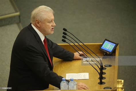 Just Russia Party Leader Sergey Mironov speaks during the plenary ...