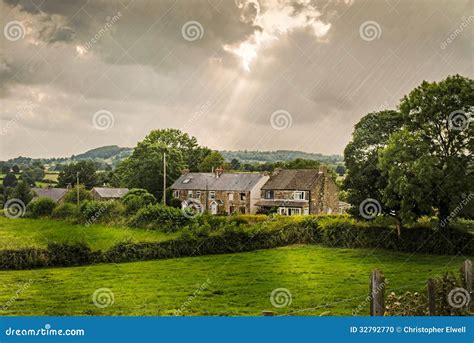 Derbyshire Cottages stock photo. Image of home, summer - 32792770