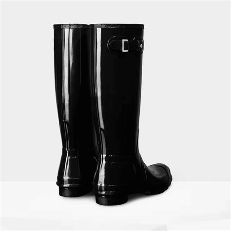 Womens Original Tall Hunter Boots In Gloss Black £7495