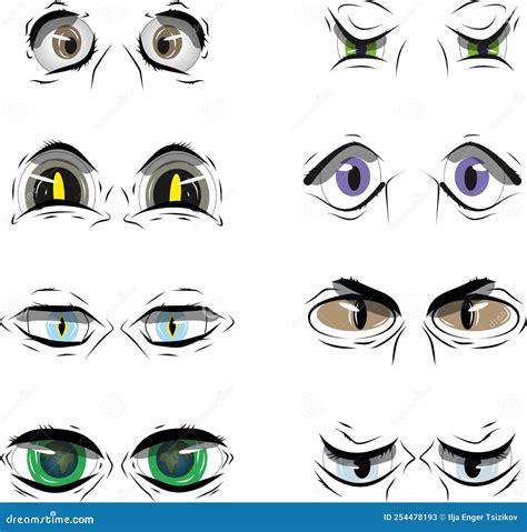 Cartoon Beautiful Eyes Vector Set Eyes With Different Characters Stock