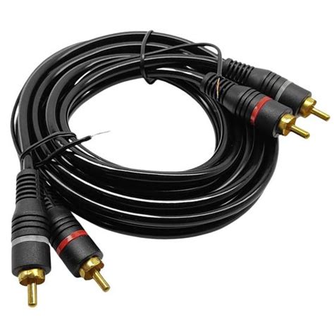 Cabo De Audio Rca Blindado 1 Metro Preto Duplo Para Som PERMAK Cabo