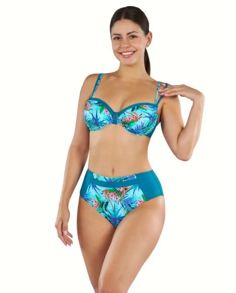 Bikini Mujer En Azul Con Sujetador Capacidad Escote Graduable Sin Foam