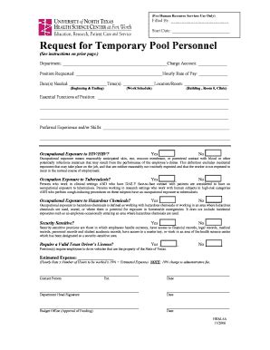 Fillable Online Hsc Unt Instructions For HRM 5 Recruitment Request Form