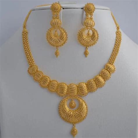 Gold Necklace Set Abhi Jewels K Yellow Gold Necklace Set For Women