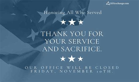 Closed This Friday November 10th In Observance Of Veterans Day 1031