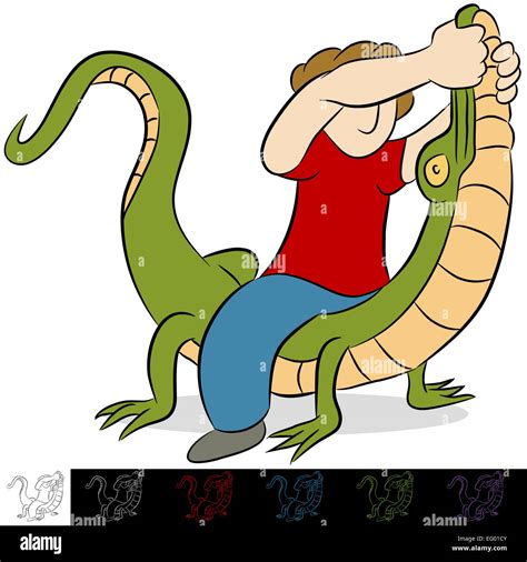 An image of a man wrestling an alligator Stock Photo - Alamy