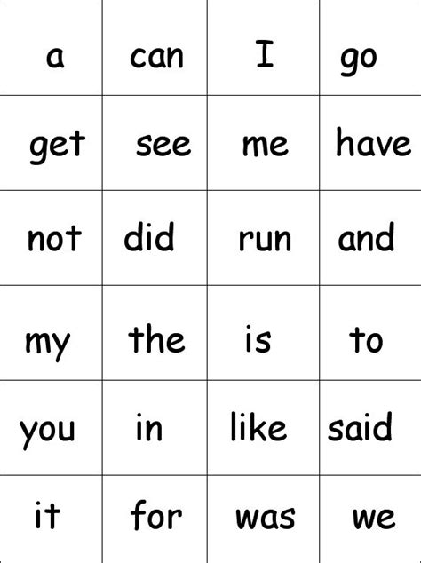 Three Letter Sight Words Pdf