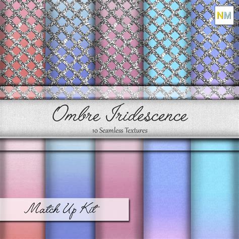 Second Life Marketplace Ombre Iridescence Matchup Kit 10 Seamless Fabric Textures Nm