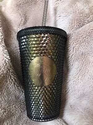 Starbucks Black Iridescent Dark Unicorn Bling Studded Tumbler