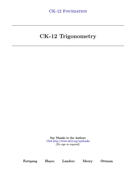 Ck 12 Trigonometry Pdf Triangle Trigonometric Functions