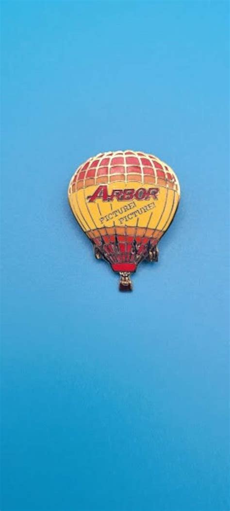 Vintage Hot Air Balloon Pin Arbor Picture Picture Lapel Pin Etsy