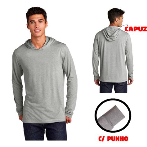 Camiseta Inverno Masculina Manga Longa C Capuz Frio Escorrega O Pre O