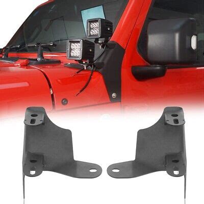 2x A Pillar Dual LED Light Pods Mounting Brackets Fit Wrangler Jeep JL