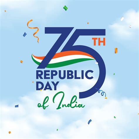 75 years of Indian republic day celebration background, logo ...