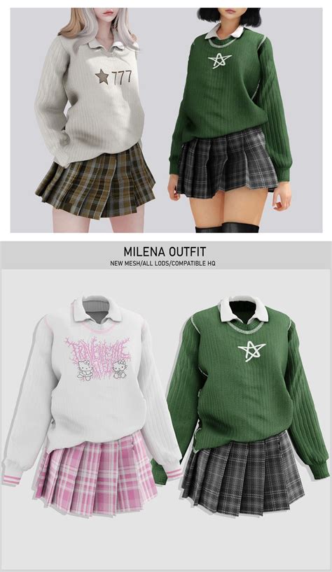 Milena Outfit Babyetears Sims 4 Clothing Sims 4 Dresses Clothes