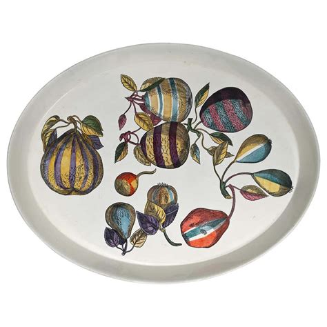 Piero Fornasetti Oval Tray 1950s At 1stdibs