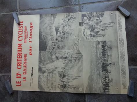 ANCIENNE AFFICHE CYCLISME Course Vélo Ancien Cycle Critérium Dauphiné