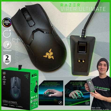 Jual Razer Viper Ultimate Hyperspeed Lightest Wireless Gaming Mouse