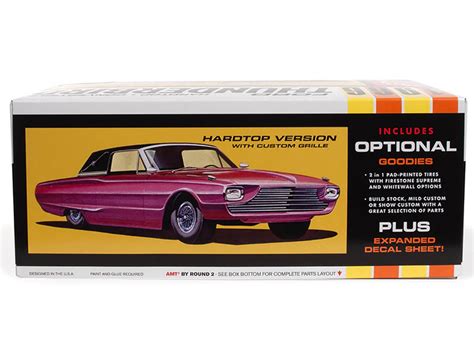 1 25 Amt Skill 2 Model Kit 1966 Ford Thunderbird Hardtop Convertible 3 In 1 Kit