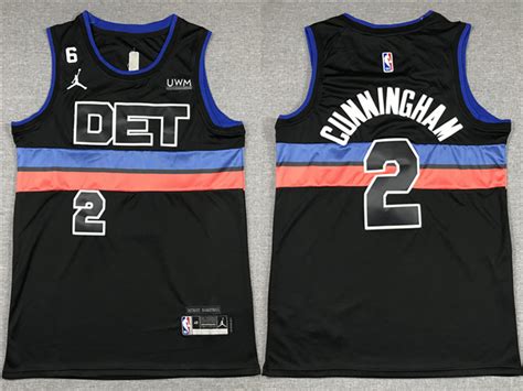 Detroit Pistons 2 Cade Cunningham 2022 23 Black Statement Swingman