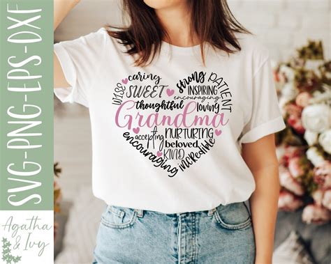 Grandma Heart Svg Grandma Svg Shirt Heart of a Grandma Svg - Etsy