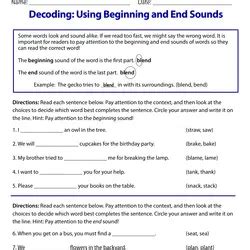 Printable Rd Grade Decoding Word Worksheets Education