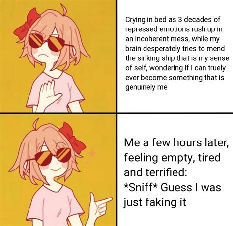 Guess I Was Just Faking It Coolyori Sayori Drake Meme Know Your Meme