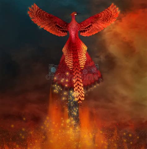 Phoenix Rising From Flames Stock Illustration Illustration Of Animal