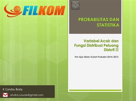 Pdf Probabilitas Dan Statistika · Variabelacak Dan Fungsi Distribusi