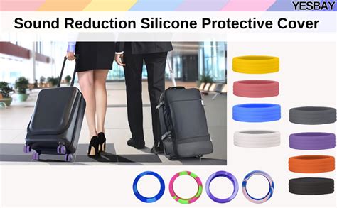 Yesbay Luggage Wheels Covers 8pcs Colorful Silicone Suitcase Wheels Covers Anti