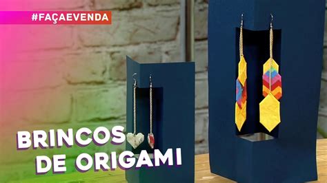 Brincos de origami em tecido por Thaís Kato YouTube