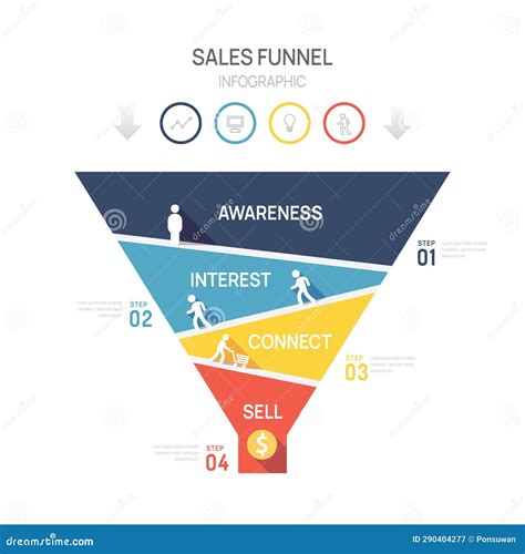 Infographic Sales Funnel Diagram Template For Business Timeline Step