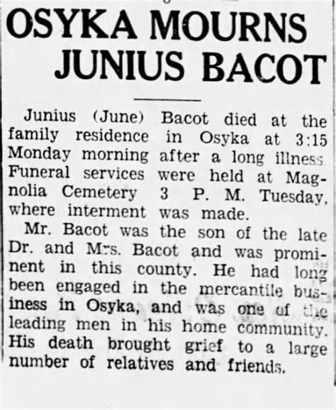 Junius Laban June Bacot Find A Grave Memorial