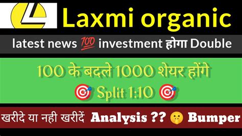 Laxmi Organic Share Latest News Today Laxmi Organics Share