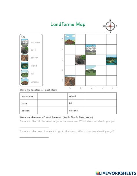 Grid Map worksheet | Live Worksheets - Worksheets Library