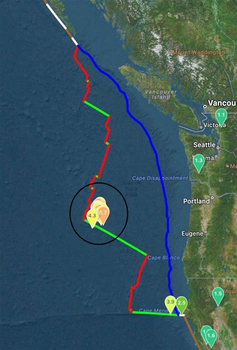 Massive Earthquake Swarm On Blanco Fracture Zone Off Oregon Shows The